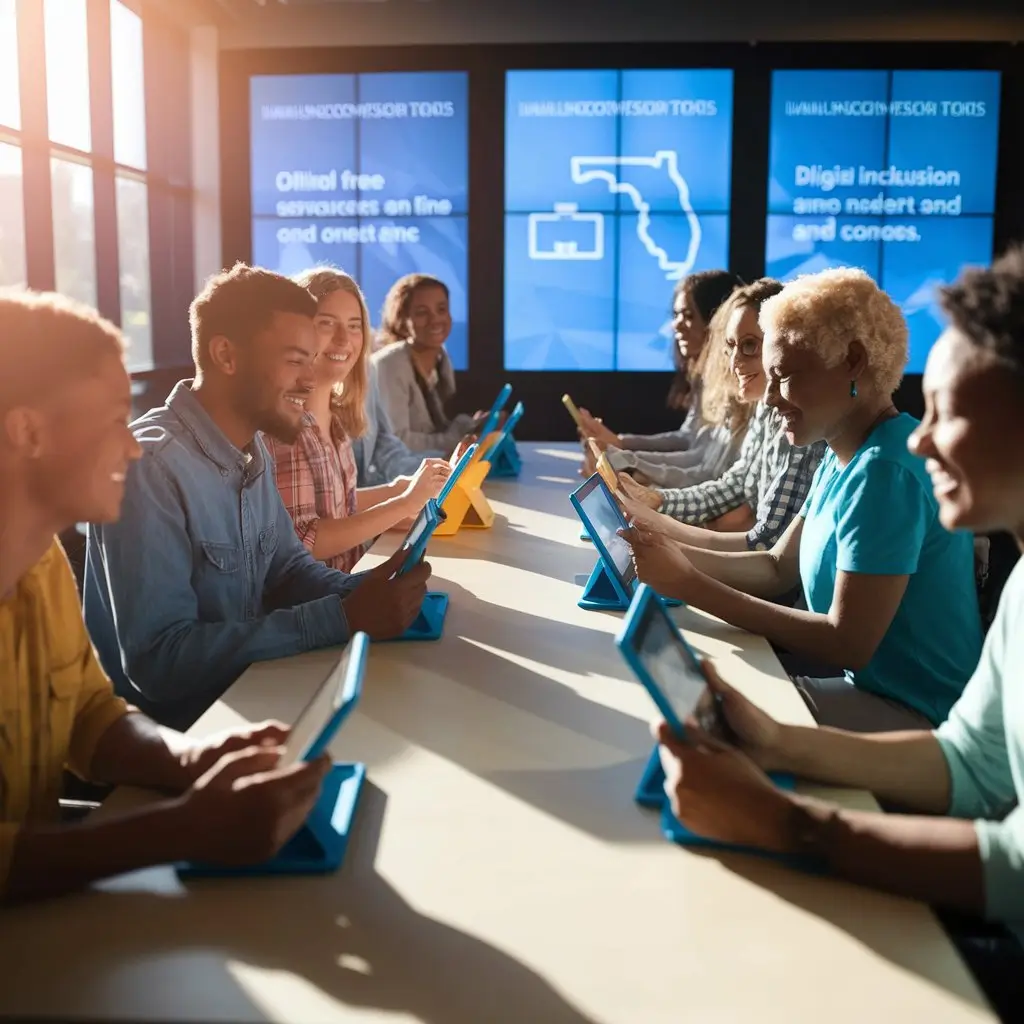 Hand holding a government-approved tablet with a Florida assistance program approval.